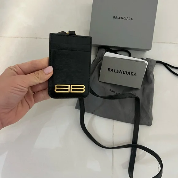 Balenciaga Gossip Card Holder with Strap - Picture 1 of 13